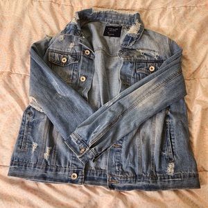 Large Distressed Denim Jacket